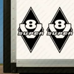 Black Scania Truck Body Stickers, Rhombus with V8 Super