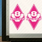 Fuchsia Scania Truck Body Stickers, Rhombus with V8 Super