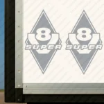 Silver Scania Truck Body Stickers, Rhombus with V8 Super