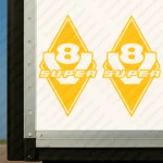 Yellow Scania Truck Body Stickers, Rhombus with V8 Super