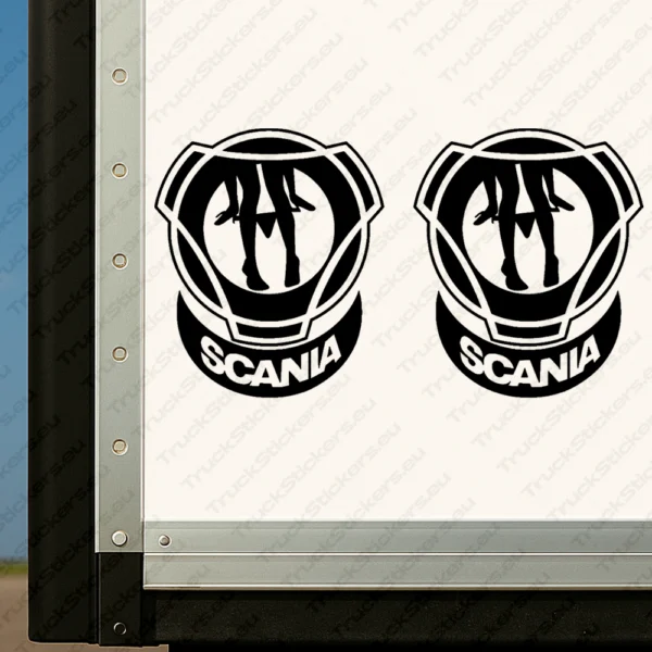 Black Scania Truck Body Stickers, Sexy Girl with Text Logo
