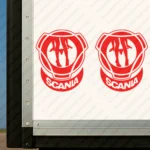 Red Scania Truck Body Stickers, Sexy Girl with Text Logo