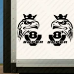 Black Scania Truck Body Stickers, V8 Super with Modern Griffin