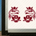 Burgundy Scania Truck Body Stickers, V8 Super with Modern Griffin