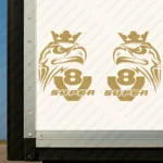 Gold Scania Truck Body Stickers, V8 Super with Modern Griffin