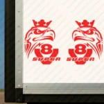 Red Scania Truck Body Stickers, V8 Super with Modern Griffin