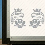 Silver Scania Truck Body Stickers, V8 Super with Modern Griffin