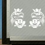 White Scania Truck Body Stickers, V8 Super with Modern Griffin
