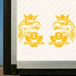 Yellow Scania Truck Body Stickers, V8 Super with Modern Griffin