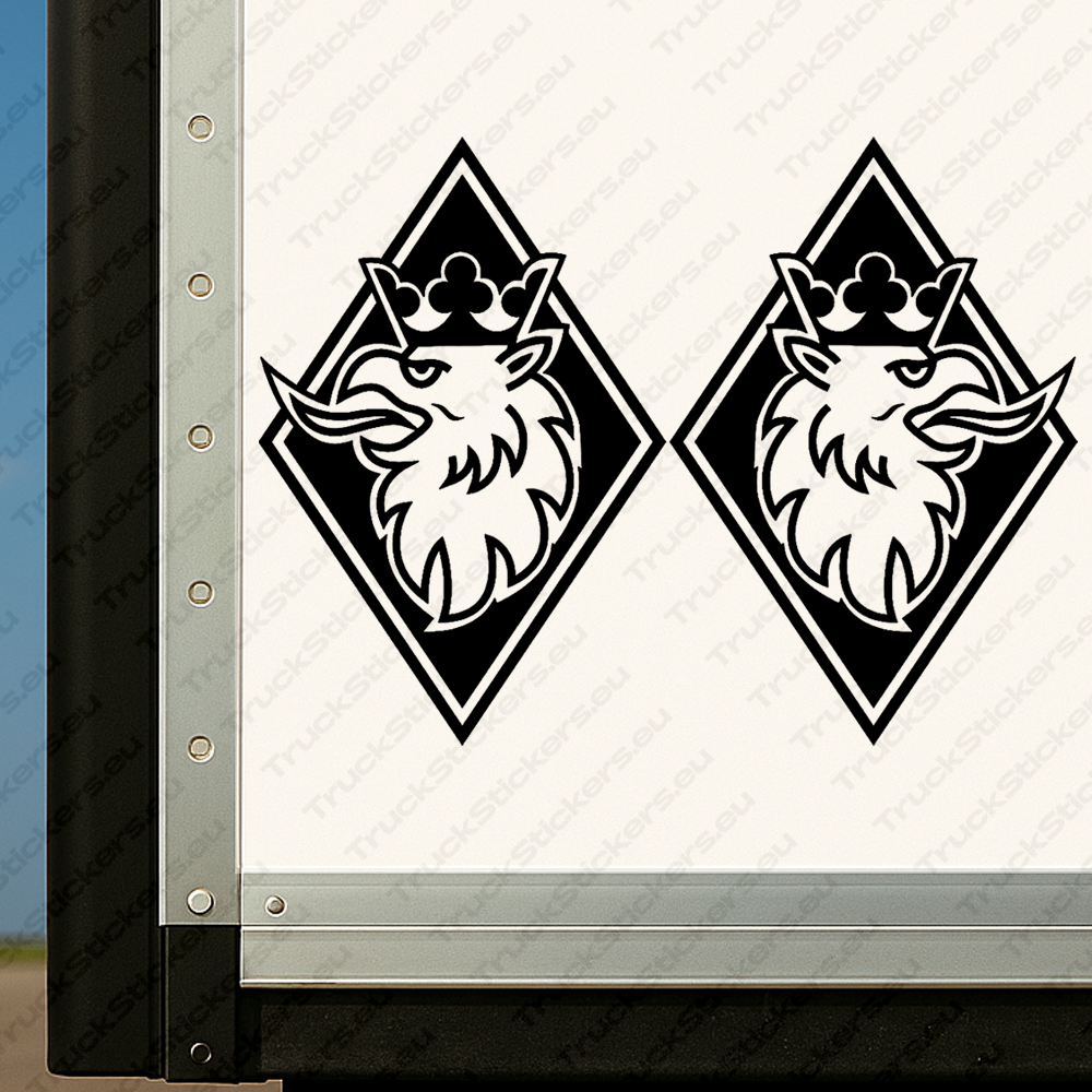 Black Scania Truck Body Stickers, Rhombus with Griffin