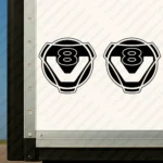 Black Scania Truck Body Stickers, V8 Round Badge