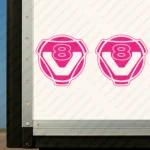 Fuchsia Scania Truck Body Stickers, V8 Round Badge