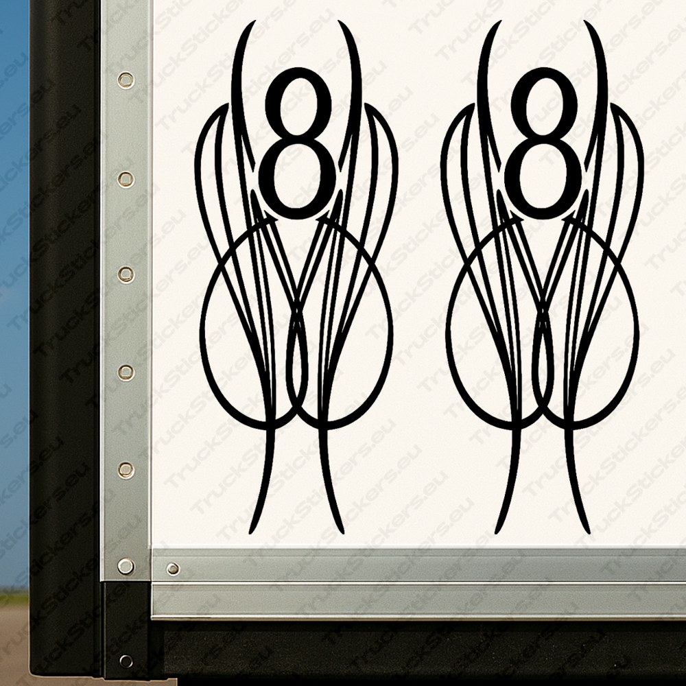 body-sticker-for-trucks-90119-black Black Scania Truck Body Stickers, V8 with Abstract Stripes