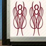 Burgundy Scania Truck Body Stickers, V8 with Abstract Stripes