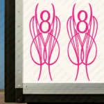 Fuchsia Scania Truck Body Stickers, V8 with Abstract Stripes