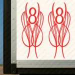 Red Scania Truck Body Stickers, V8 with Abstract Stripes