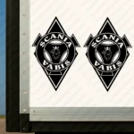 Black Scania Truck Body Stickers, Rhombus with Vabis and Griffin Version 1
