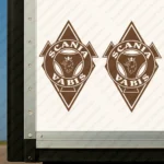 Brown Scania Truck Body Stickers, Rhombus with Vabis and Griffin Version 1