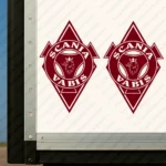 Burgundy Scania Truck Body Stickers, Rhombus with Vabis and Griffin Version 1