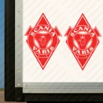 Red Scania Truck Body Stickers, Rhombus with Vabis and Griffin Version 1