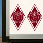 Burgundy Scania Truck Body Stickers, Rhombus with Vabis and Griffin Version 2