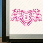 Fuchsia Scania Truck Body Stickers, V8 with Text Logo and Double Headed Griffin