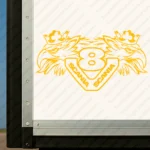 Yellow Scania Truck Body Stickers, V8 with Text Logo and Double Headed Griffin