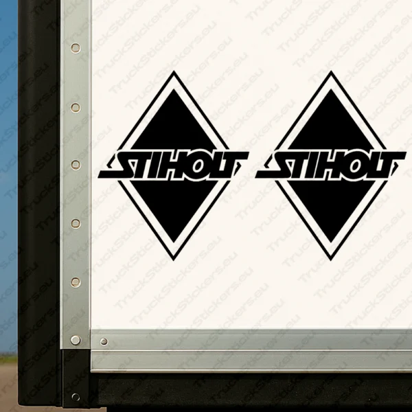 Black Scania Truck Body Stickers, Rhombus with Stiholt Logo