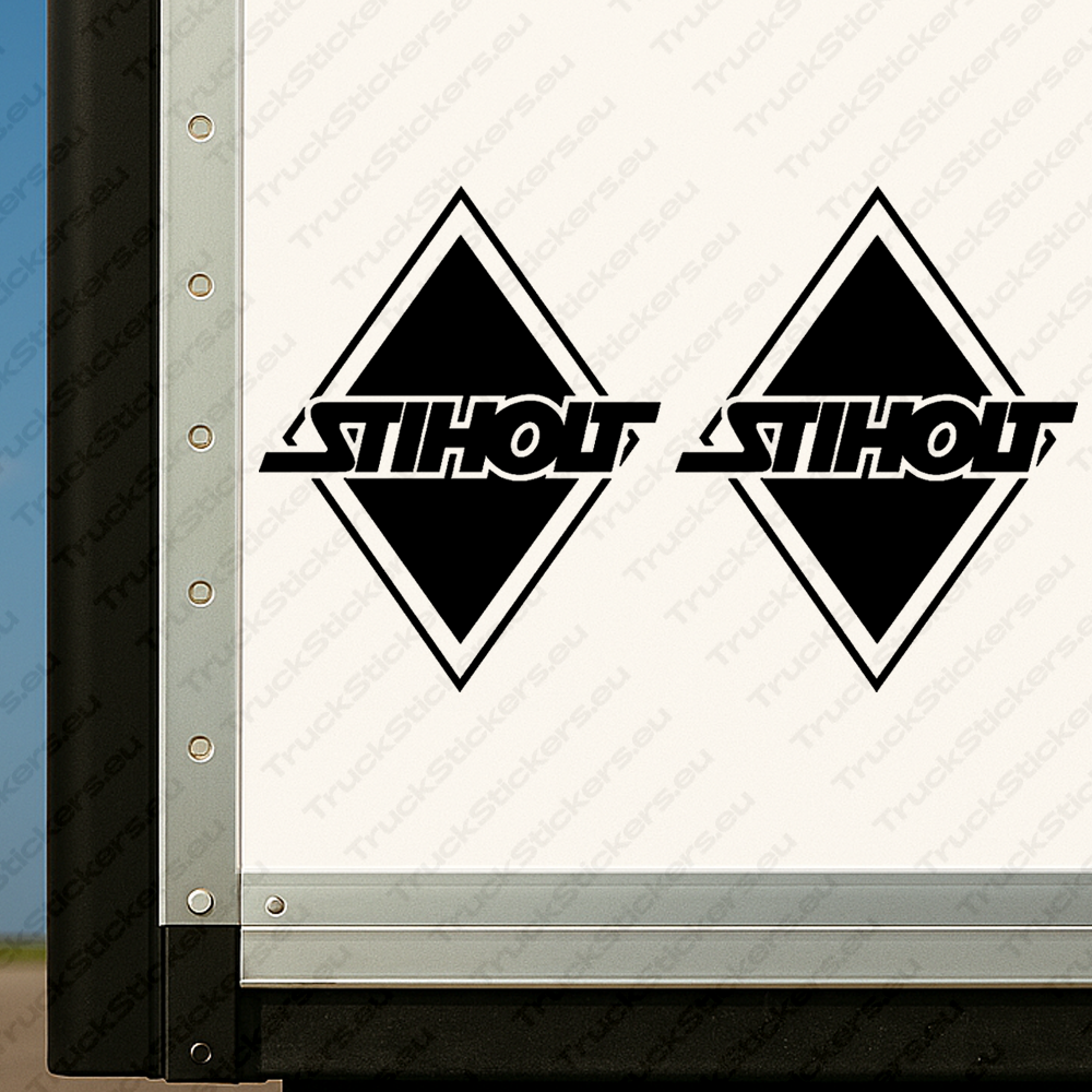 body-sticker-for-trucks-90133-black Black Scania Truck Body Stickers, Rhombus with Stiholt Logo
