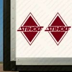 Burgundy Scania Truck Body Stickers, Rhombus with Stiholt Logo