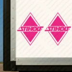 Fuchsia Scania Truck Body Stickers, Rhombus with Stiholt Logo