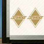 Gold Scania Truck Body Stickers, Rhombus with Stiholt Logo