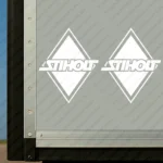 White Scania Truck Body Stickers, Rhombus with Stiholt Logo