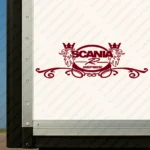 Burgundy Scania Truck Body Stickers, R Series with Griffins and Flowing Swirl Design