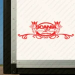 Red Scania Truck Body Stickers, R Series with Griffins and Flowing Swirl Design