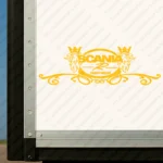 Yellow Scania Truck Body Stickers, R Series with Griffins and Flowing Swirl Design