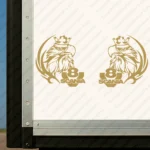 Gold Scania Truck Body Stickers, Griffin with V8, Text Logo and Dynamic Wave Graphic