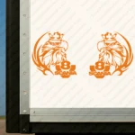 Orange Scania Truck Body Stickers, Griffin with V8, Text Logo and Dynamic Wave Graphic