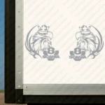 Silver Scania Truck Body Stickers, Griffin with V8, Text Logo and Dynamic Wave Graphic