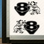 Black Scania Truck Body Stickers, V8 with Griffin Head