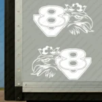 White Scania Truck Body Stickers, V8 with Griffin Head