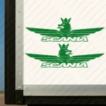 Greece Scania Truck Body Stickers, Minimal Griffin with Wings and Italic Text Logo