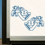 Blue Scania Truck Body Stickers, V8 with Text Logo and Griffin Head