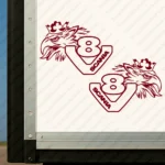 Burgundy Scania Truck Body Stickers, V8 with Text Logo and Griffin Head