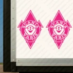 Fuchsia Scania Truck Body Stickers, Rhombus with Vabis and V8