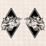 Closeup of Scania Truck Body Stickers, Rhombus with Griffin Head
