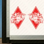 Red Scania Truck Body Stickers, Rhombus with Griffin Head