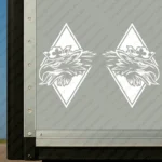 White Scania Truck Body Stickers, Rhombus with Griffin Head