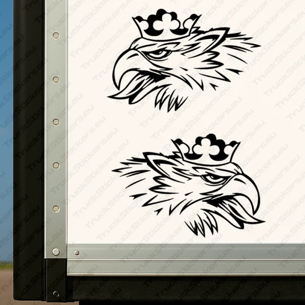 Black Scania Truck Body Stickers, Griffin Head with Crown