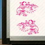 Fuchsia Scania Truck Body Stickers, Griffin Head with Crown